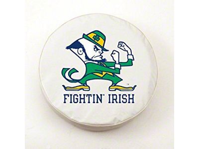 Fighting Irish Notre Dame Spare Tire Cover with Camera Port; White (21-25 Bronco)