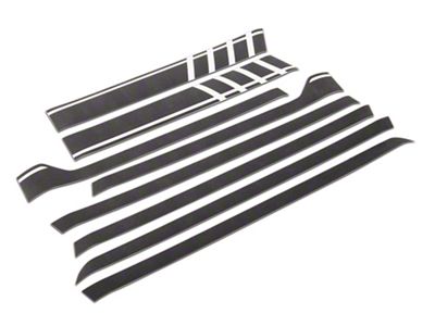 First High Version 1 Side Stripes; Matte Black (21-25 Bronco 4-Door)
