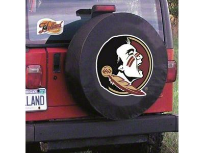 Florida State University Head Spare Tire Cover with Camera Port; Black (21-25 Bronco)