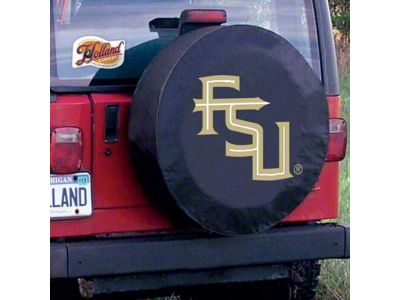 Florida State University Script Spare Tire Cover with Camera Port; Black (21-25 Bronco)