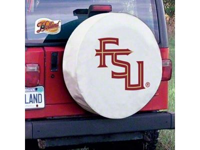 Florida State University Script Spare Tire Cover with Camera Port; White (21-25 Bronco)