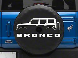 Ford Bronco Silhouette Spare Tire Cover with Camera Cutout; Black (21-25 Bronco)