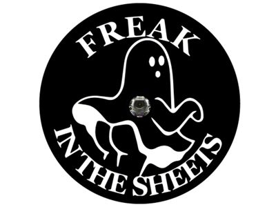 Freak in The Sheets with Funny Ghost Spare Tire Cover with Camera Cutout; Black (21-25 Bronco)