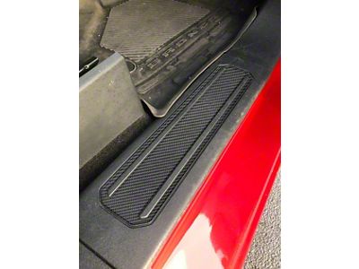 Front Door Sill Overlays; Domed Carbon Fiber (21-25 Bronco)