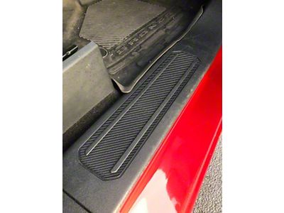 Front Door Sill Overlays; Raw Carbon Fiber (21-25 Bronco)