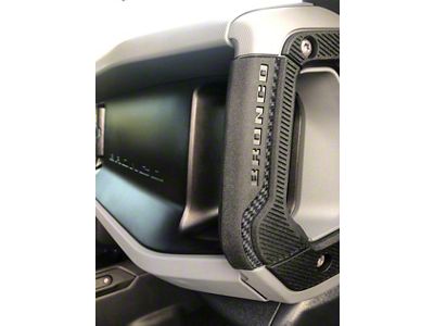 Front Grab Rail Line Inserts; Domed Carbon Fiber (21-25 Bronco)