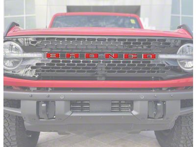 Front Grille Letter Overlays; Forged Carbon Fiber (21-25 Bronco, Excluding Raptor)