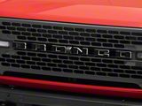 Front Grille Letter Overlays; Gloss Black (21-25 Bronco, Excluding Raptor)