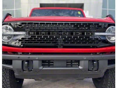 Front Grille Letter Overlays; Matte Black (21-25 Bronco, Excluding Raptor)