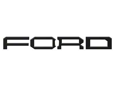 Front Grille Letter Overlays; Matte Black (22-25 Bronco Raptor)