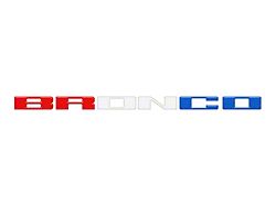 Front Grille Letter Overlays; Red/White/Blue Combo (21-25 Bronco, Excluding Raptor)