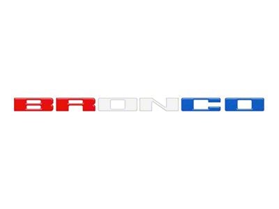 Front Grille Letter Overlays; Red/White/Blue Combo (21-25 Bronco, Excluding Raptor)