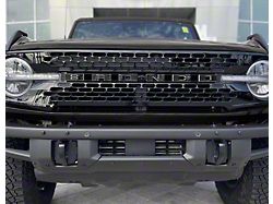 Front Grille Letter Overlays; Reflective Black Shadow (21-25 Bronco, Excluding Raptor)