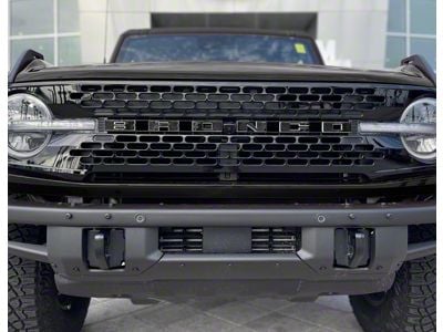 Front Grille Letter Overlays; Reflective Black Shadow (21-25 Bronco, Excluding Raptor)