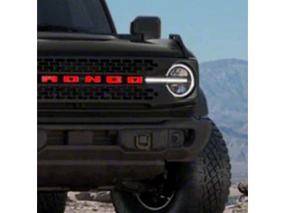 Front Grille Letter Vinyl Overlays; Competition Orange (21-25 Bronco)