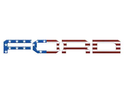 Front Grille Letter Overlays; American Flag (22-25 Bronco Raptor)