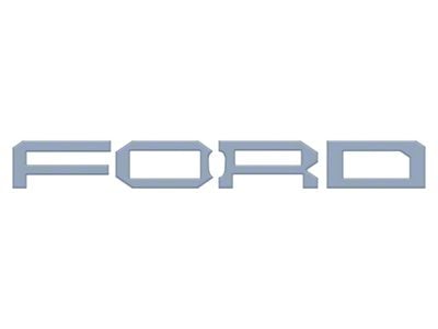 Front Grille Letter Overlays; Azure Gray (22-25 Bronco Raptor)