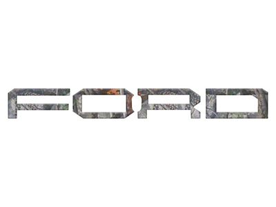 Front Grille Letter Overlays; Camouflage (22-25 Bronco Raptor)