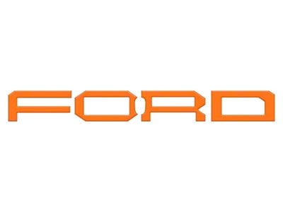 Front Grille Letter Overlays; Gloss Orange (22-25 Bronco Raptor)