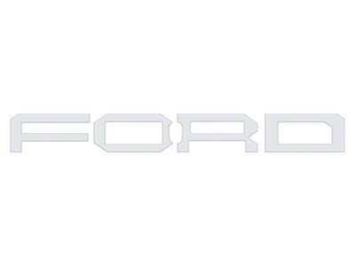 Front Grille Letter Overlays; Gloss White (22-25 Bronco Raptor)
