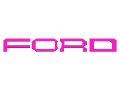 Front Grille Letter Overlays; Hot Pink (22-25 Bronco Raptor)