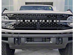Front Grille Letter Overlays; Iconic Silver (21-25 Bronco, Excluding Raptor)
