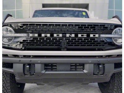 Front Grille Letter Overlays; Iconic Silver (21-25 Bronco, Excluding Raptor)