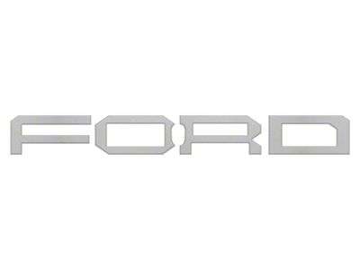 Front Grille Letter Overlays; Iconic Silver (22-25 Bronco Raptor)
