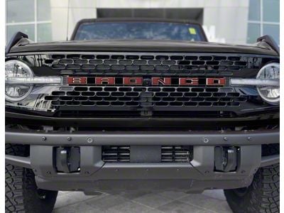 Front Grille Letter Overlays; Rapid Red (21-25 Bronco, Excluding Raptor)
