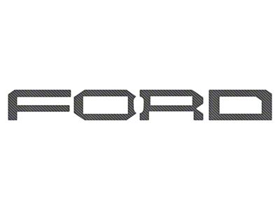 Front Grille Letter Overlays; Raw Carbon Fiber (22-25 Bronco Raptor)