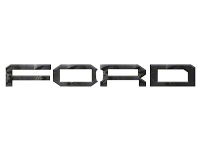 Front Grille Letter Overlays; Reflective Black Shadow (22-25 Bronco Raptor)