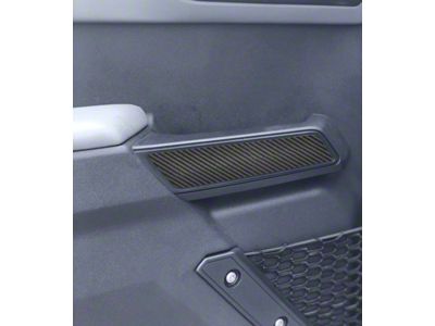 Front Side Door Pull Handle Overlays; Raw Carbon Fiber (21-25 Bronco)