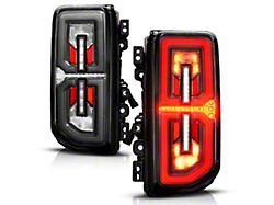 Full LED Sequential Tail Lights with Initiation Feature; Black Housing; Clear Lens (21-26 Bronco, Excluding Raptor)