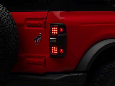 Full LED Tail Lights; Black Housing; Red Lens (21-25 Bronco, Excluding Raptor)