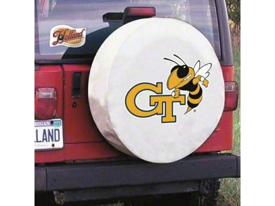 Georgia Tech University Spare Tire Cover with Camera Port; White (21-25 Bronco)