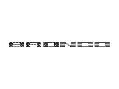 Glove Box Letters Inserts; Black and Metallic Silver American Flag (21-25 Bronco)