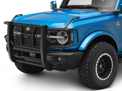 HD Grille Guard; Semi-Gloss Black (21-25 Bronco, Excluding Raptor)