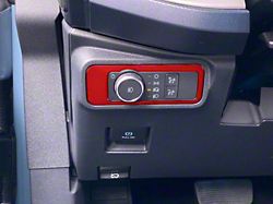 Headlight Switch Accent Trim; Race Red (21-26 Bronco w/o Mirror Lights)