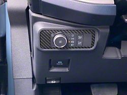Headlight Switch Accent Trim; Raw Carbon Fiber (21-24 Bronco)