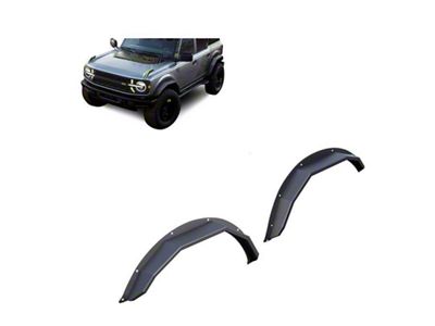 Heavy Duty Fender Flares; Front and Rear; Textured Black (21-25 Bronco 4-Door, Excluding Raptor)