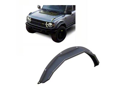 Heavy Duty Fender Flares; Front; Textured Black (21-25 Bronco, Excluding Raptor)