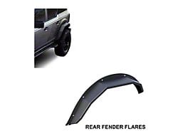Heavy Duty Fender Flares; Rear; Textured Black (21-25 Bronco 4-Door, Excluding Raptor)
