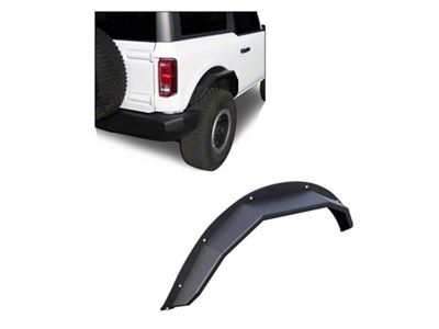 Heavy Duty Fender Flares; Rear; Textured Black (21-25 Bronco 2-Door)