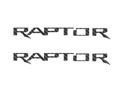 Hood Cowl Letter Inserts; Raw Carbon Fiber (22-25 Bronco Raptor)