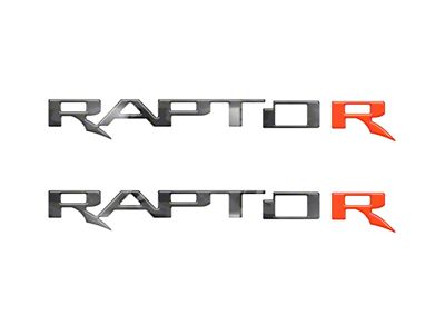Hood Cowl Letter Inserts; Reflective Black Shadow with Red R (22-25 Bronco Raptor)