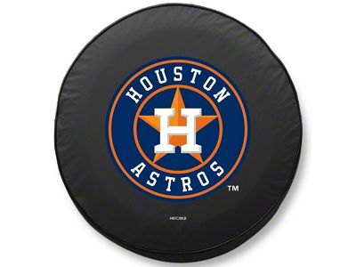 Houston Astros Spare Tire Cover with Camera Port; Black (21-25 Bronco)