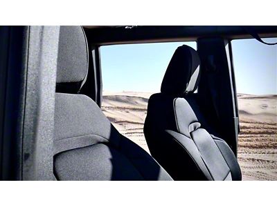 Hybrid Neoprene Front and Rear Seat Covers; Black (21-25 Bronco)