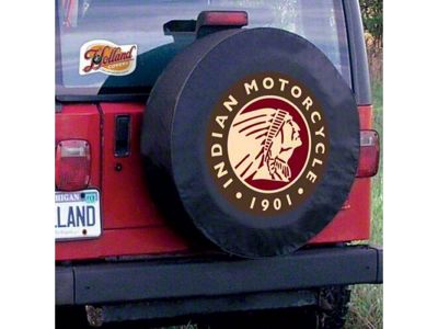 Indian Motorcycle Spare Tire Cover with Camera Port; Black (21-25 Bronco)