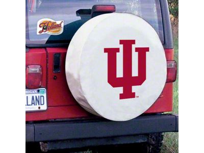 Indiana University Spare Tire Cover with Camera Port; White (21-25 Bronco)