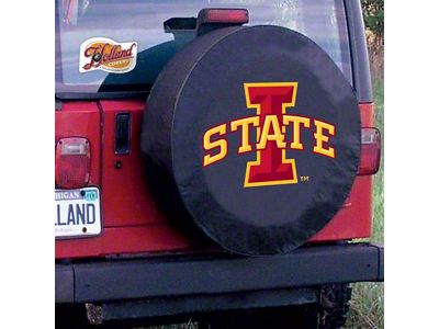 Iowa State University Spare Tire Cover with Camera Port; Black (21-25 Bronco)